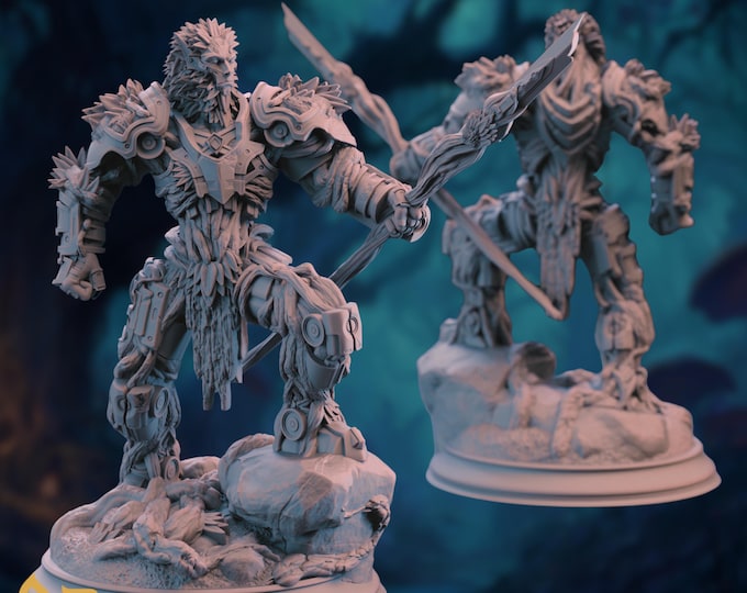 Fey Warforged Mini | Druidic Guardian Construct Miniature | Oath of the Ancients Warrior | By DM Stash