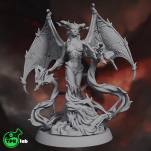 Drakdrottningsminiatyr | Infernalisk Succubus med vingar, Hellfire-bas av TPK Labs