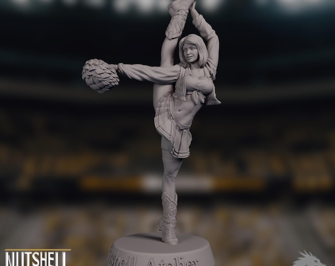 NSFW Cheerleader Model Kit | High Kick Pose Model Kit | Adult Collector Figure | Nutshell Atelier