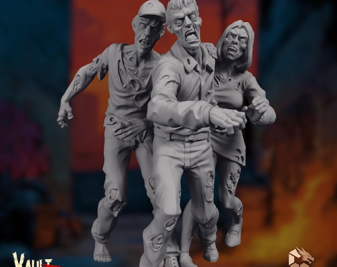 Zombie Survivor Horde Mini | Undead Mob Miniature | Apocalypse Encounter Pack | VaultZ