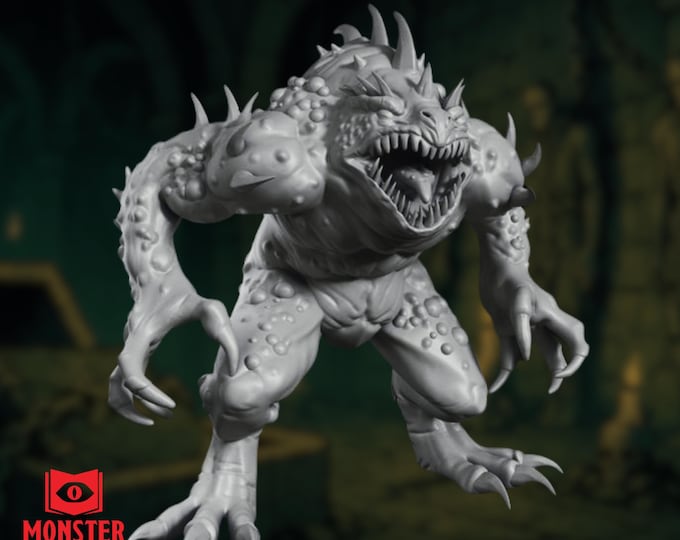 Hezrou Demon Mini | Infernal Toad Monster Miniature for Nine Hells Horrors | By Monster Atlas