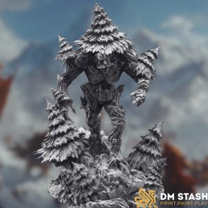 Snowcapped Treant Monster Mini | Towering Forest Guardian Miniature | By DM Stash