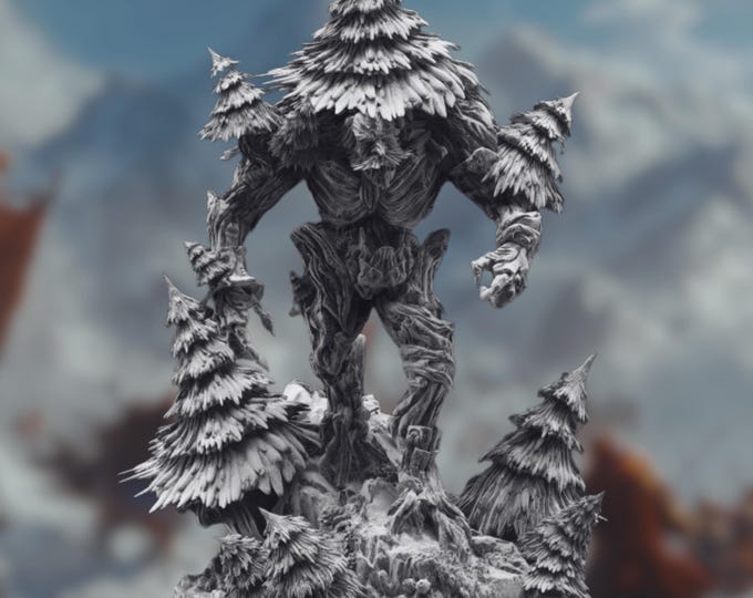 Snowcapped Treant Monster Mini | Towering Forest Guardian Miniature | By DM Stash