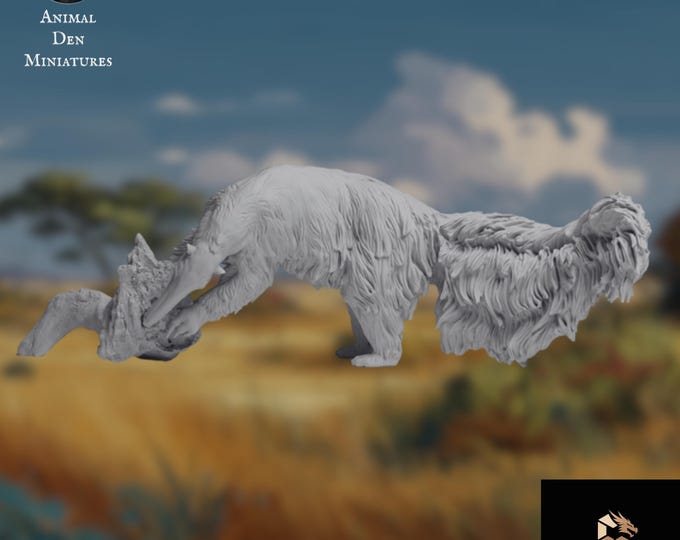 Giant Anteater Mini | Wildlife Creature Miniature | Paintable Models | By Animal Den Miniatures