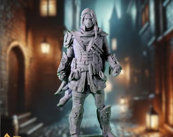 Elven Rogue Miniature – Elf Assassin Mini, Thief, or Shadowy Scout NPC Miniature | by DM Stash