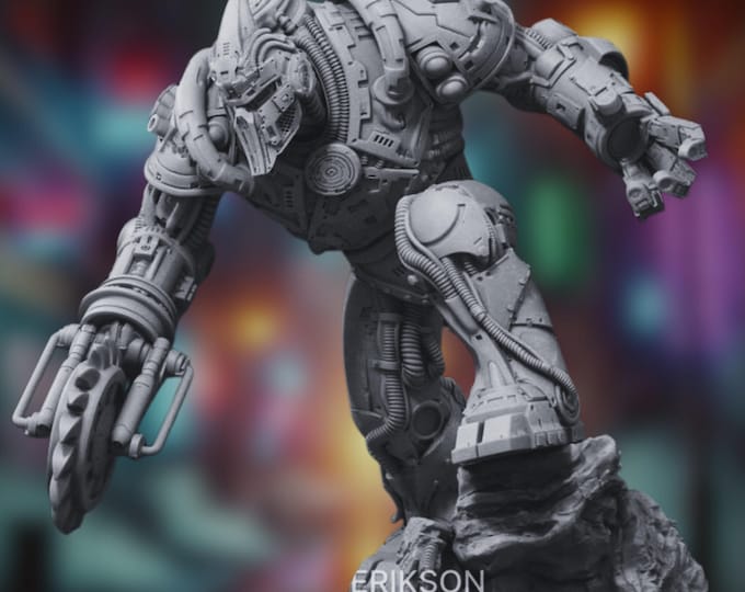 Post-Apocalyptic Robot Warlord Model Kit | Cyberpunk Mech Machine Collector's Kit | By Nerikson