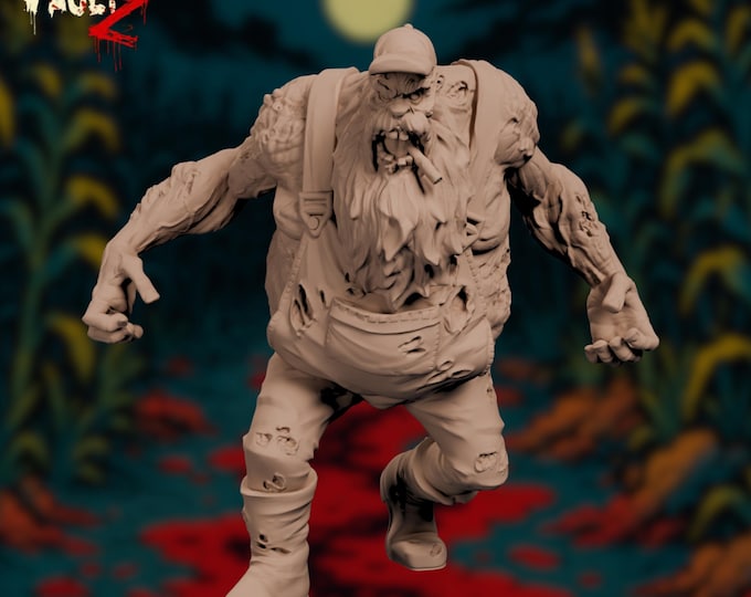 Hillbilly Zombie Mini | Undead Brute in Overalls | Boss Monster for Farm Horror Encounters | By VaultZ
