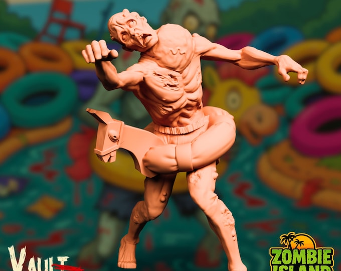 Poolside Zombie Mini | Tropical Inflatable Float Undead Miniature | Zombie Island: Last Resort | By Vaultz