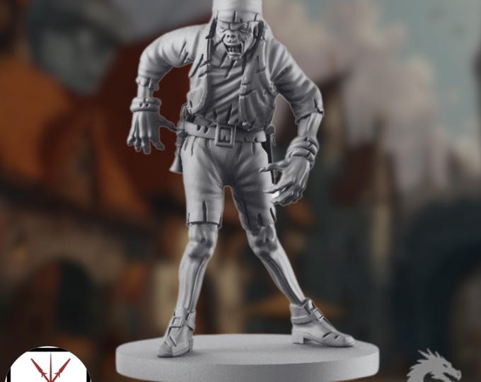 Shambling Undead Mini | Zombie Enemy Miniature | Rotting Corpse NPC | By Crosslances