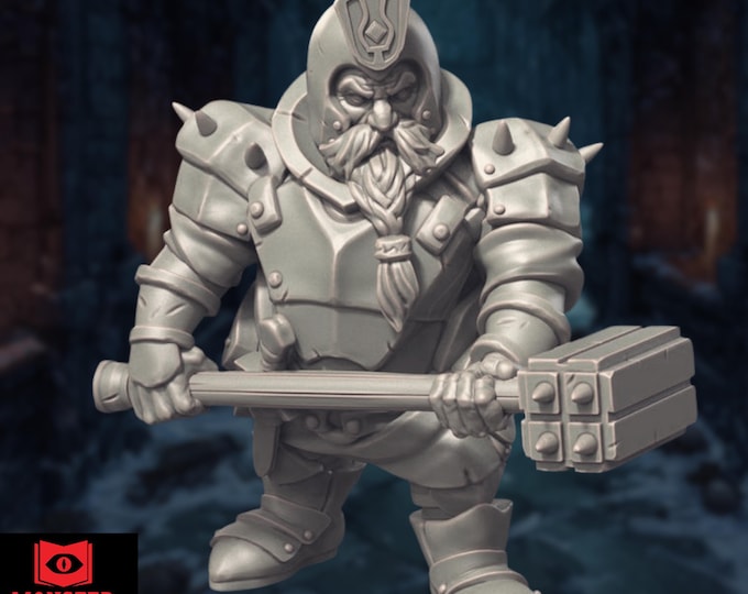 Dark Dwarf Mini | Duergar Soldier Miniature | Underdark Villain or Player Character | By Monster Atlas