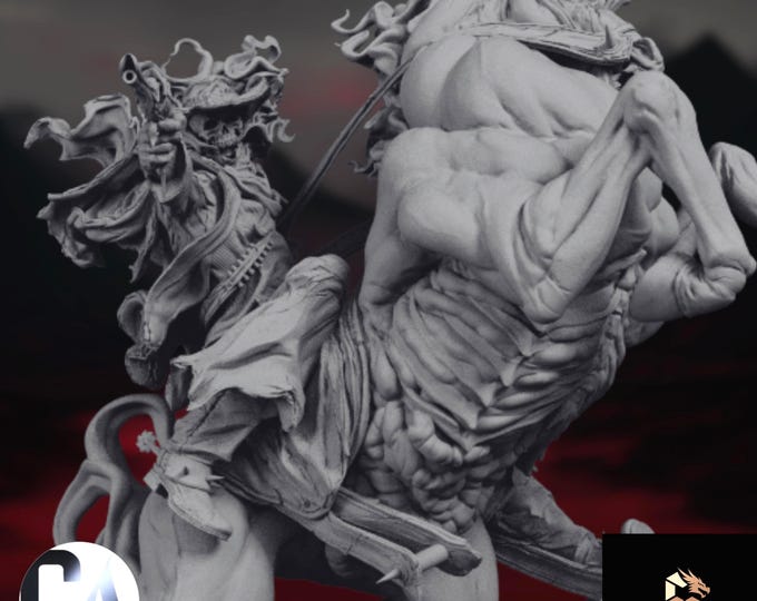Flaming Grim Reaper Model Kit | Death on Horseback | Apocalypse Rider Collector Mode