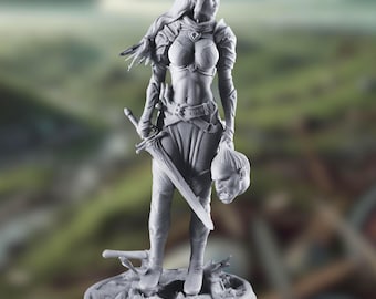 Orcslayer Female Barbarian  Mini with NSFW Option | Female Fighter  Miniature | By 3Darts
