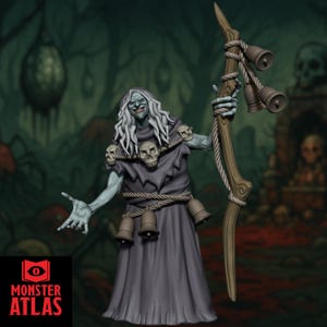 Cursed Swamp Hag Miniature: Rotted Green Crone for Forest Encounters