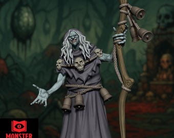 Cursed Swamp Hag Mini | Rotted Green Crone Miniature for Haunted Forest Encounters | By Monster Atlas