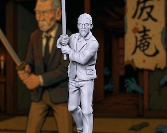Yakuza Business Man Mini | Elder Retired Swordsman Miniature for Post-Apocalyptic Warfare | By Vaultz