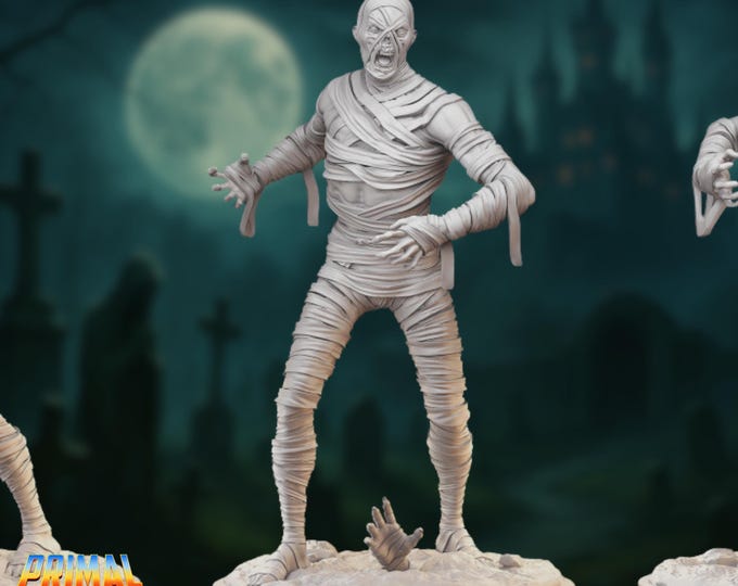 Cursed Mummy Miniature | Horror Dungeon Undead Boss Monster Mini | By Primal Collectibles