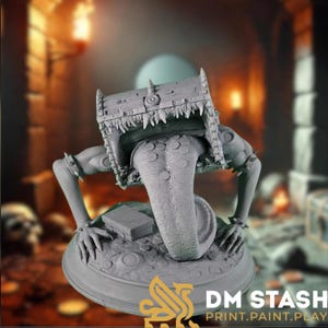 Mimic Chest Monster Miniature for TTRPG&#39;s – Treasure Chest Mimic Creature Mini (Size Small) | by DM Stash