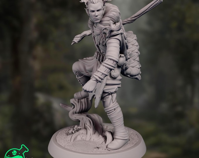 Elven Circle of the Land Druid Miniature | Wild Shapeshifter Miniature | By TPK Labs