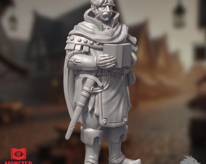 City Watch Captain Mini | Veteran Guard NPC | Urban Lawkeeper with Ledger | By Monster Atlas