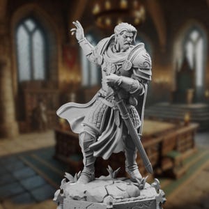 Armored Knight Miniature: Tactical War Captain for Skirmish Games
