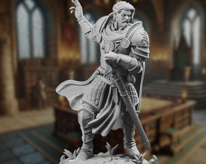 Hex Commander Mini | Tactical War Captain or Knight Leader Miniature for Skirmish Games By TPK Labs