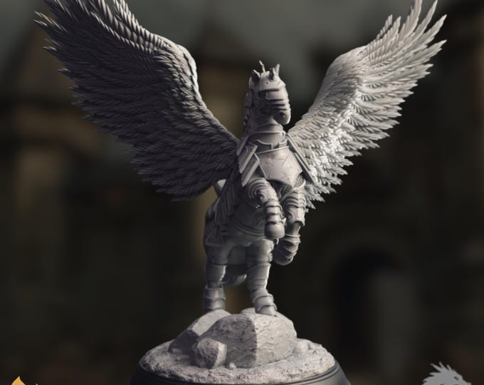Pegasus Mini | Celestial Mount Miniature | Winged Horse Companion for Paladin or Cleric | DM Stash