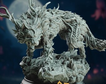HUGE Fey Wolf Miniature | Forest Monster or Corrupted Guardian Mini for RPG's | By DM Stash