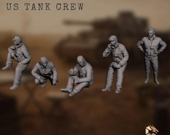 WWII Tank Crew Mini | US Soldier Miniatures | Military Crew Set by 3Dimontis