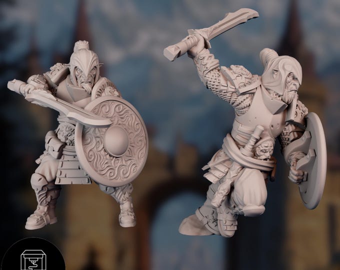 Hobgoblin Fighter Mini Set | Hobgoblin Soldiers with Sword and Shield | By Nafarrate Designs