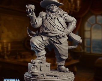 Wealthy Noble Moneylender NPC | Rich Merchant Miniature | Toasting Aristocrat or Guildmaster | By Primal Collectibles.