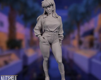 Retro 80’s Girl Model Kit | SFW & NSFW Versions | Vintage Street Style Resin Figure | By Nutshell Atelier