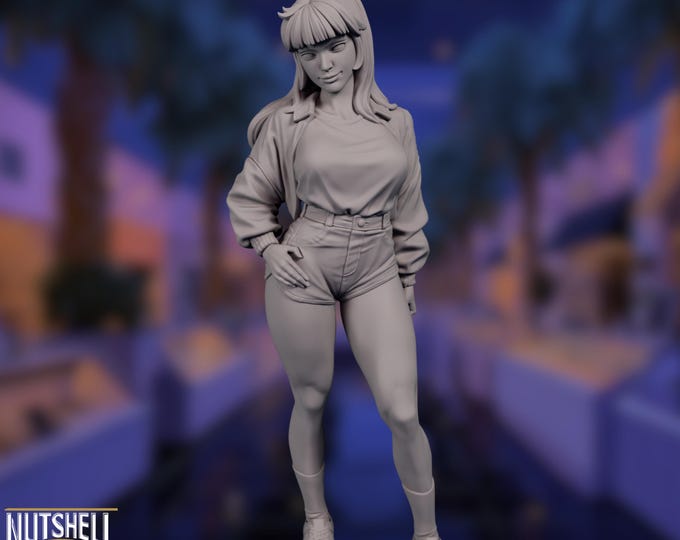 Retro 80’s Girl Model Kit | SFW & NSFW Versions | Vintage Street Style Resin Figure | By Nutshell Atelier