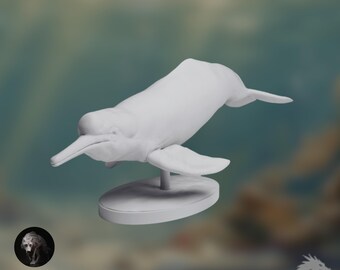 Amazon River Dolphin Model | Pink River Dolphin Sculpture | Aquatic Wildlife Display Figure