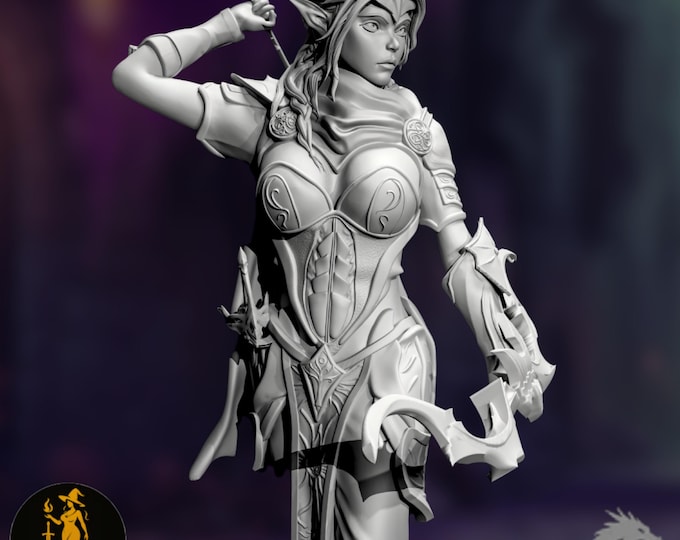 Arlia the Ascendant: Legendary Elf Ranger Mini - Progression Four | Elven Female Archer Miniature | DartArt3D