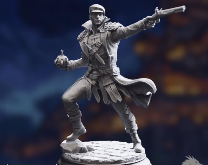 Pistol Brigand Mini | Rogue Gunslinger Miniature | Highwayman Skirmisher | By DM Stash