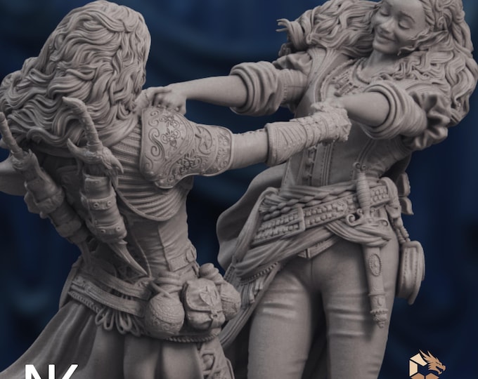 Dancing Adventuring Companions Model | 75mm or 140mm Fantasy Display Figure | Nerikson