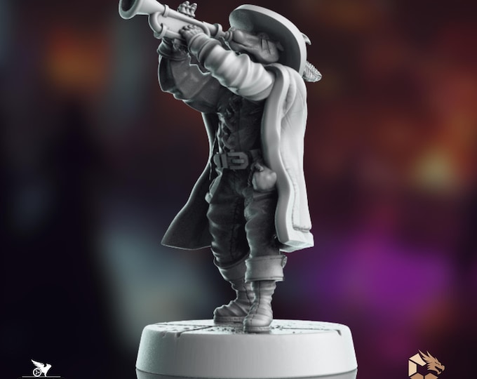 Dog Bard Mini | College of Valor Bard Miniature | Canine Musician with Horn | Claudio Casini
