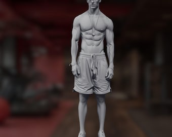 Modern Beach Guy Mini | Gym Athlete Miniature | 32mm–75mm Resin Civilian RPG Diorama Scale Model