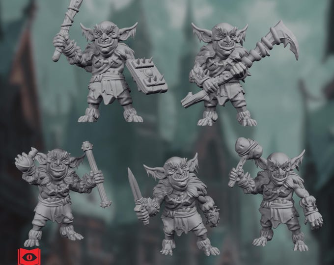 Ice Goblin Raiders Set | Frost Goblin Miniatures | Arctic Ambushers and Warriors | By Monster Atlas