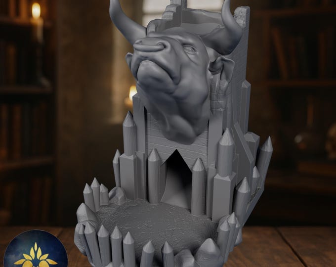 Minotaur Castle Dice Tower | Gothic Fortress Roller | RPG Tabletop Prop | By Black Blossom Games
