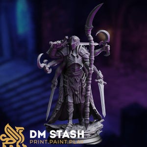 Multi-Blade Drow Kriegsherr Mini | Sechsarmiger Dunkelelfen Kämpfer | Underdark Boss NPC | Von DM Stash