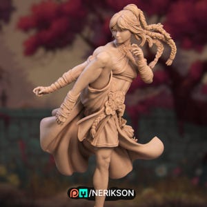 Elegant Kung Fu Warrior Resin Model Kit | Graceful Martial Arts 75mm or 140mm High Detail Collector Statue | By Nerikson