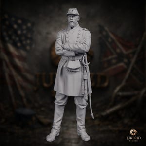 Civil War Officer with Arms Crossed | Confederate General Mini | 32mm–75mm Historical Resin | By KapDave