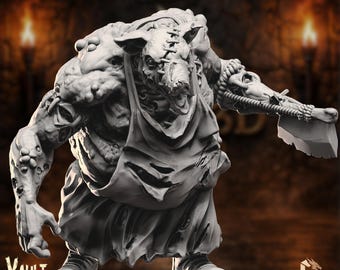 Pig Man Mini | Diseased Swine Mutant | 32mm–75mm Horror Resin, Grotesque Plagued Beast | By VaultZ