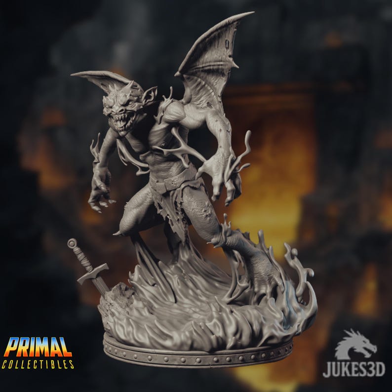 Wizard Devil Mini Flame Devil Mini | Winged Fire Demon Miniature | Infernal Boss Monster ...