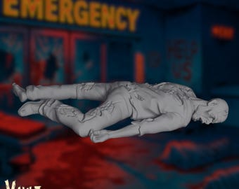Laying Zombie Miniature | VaultZ Corpse Prop, Horror RPG