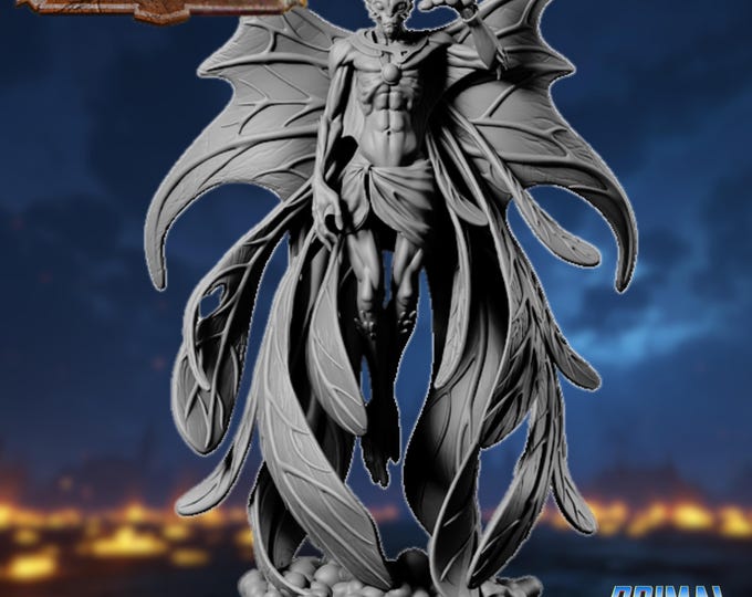 Mind Leech Alien Mini | Eldritch Horror Mothman Mini with Veined wings for Monster of the Week Style Encounters | By Primal Collectibles