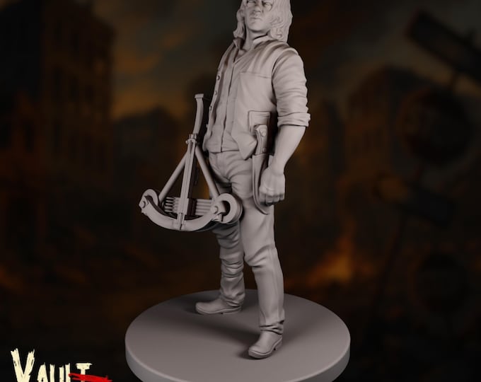 Vaultz Zombie Hunter Miniature | Resin Crossbow Survivor Figurine