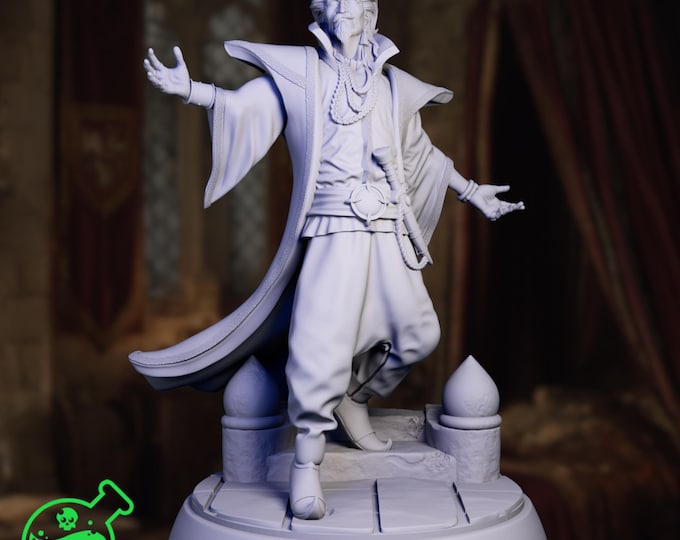 Noble Wizard Mini | Human Divination Warlock Miniature | Cloaked Court Magician NPC | By TPK Labs