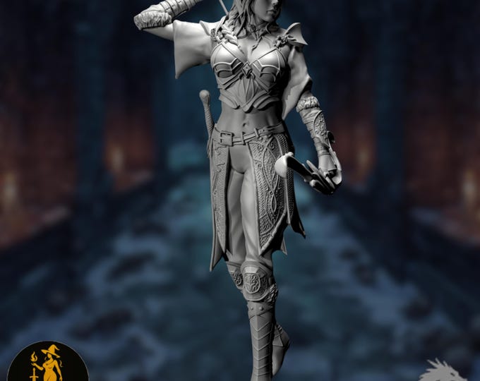 Arlia the Ascendant: Elite Elf Ranger Mini - Progression Three | Female Elven Archer Miniature | DartArt3D
